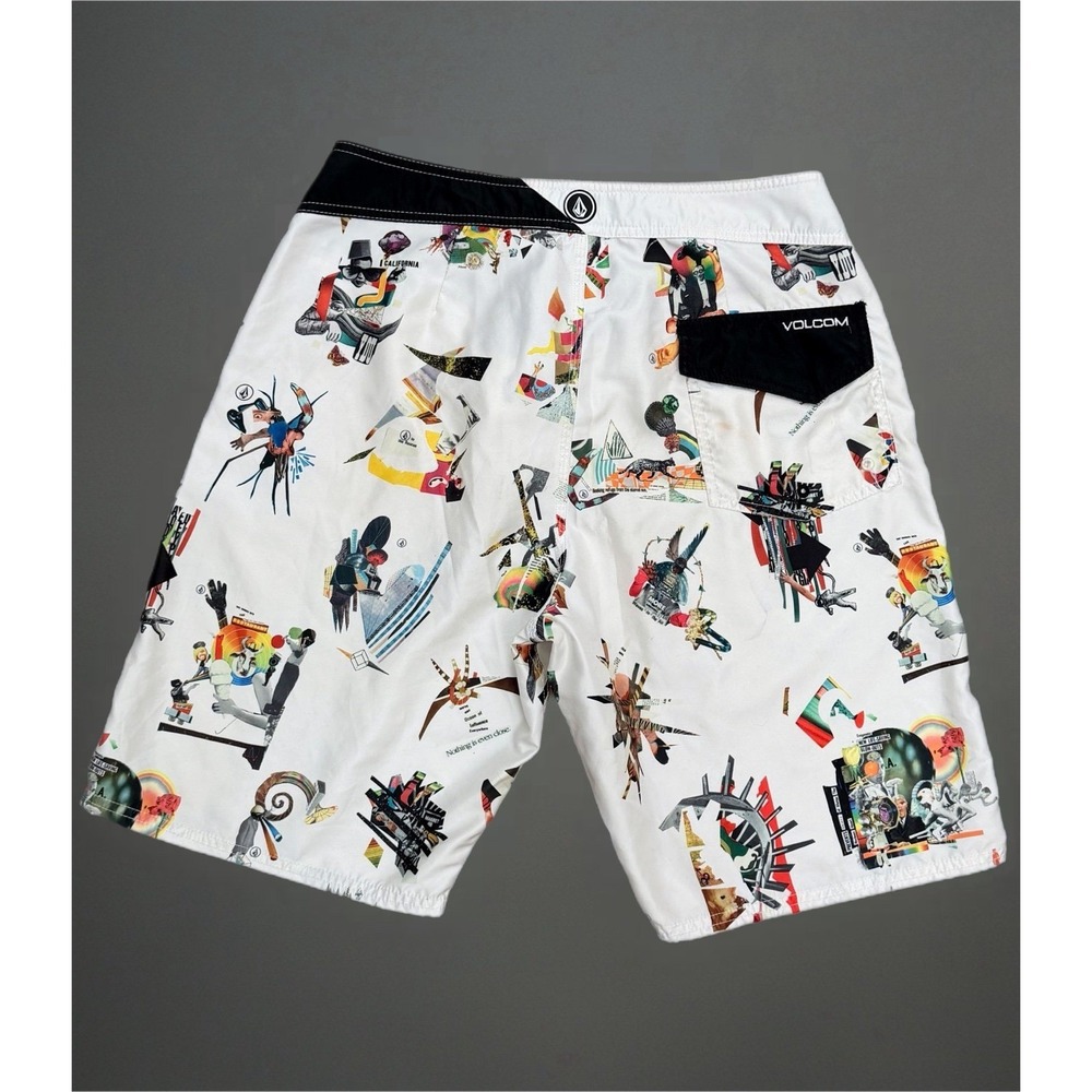 Volcom Master Collage Boardshorts Men's‎ 32 White Graphic Surf Skate - Picture 2 of 8